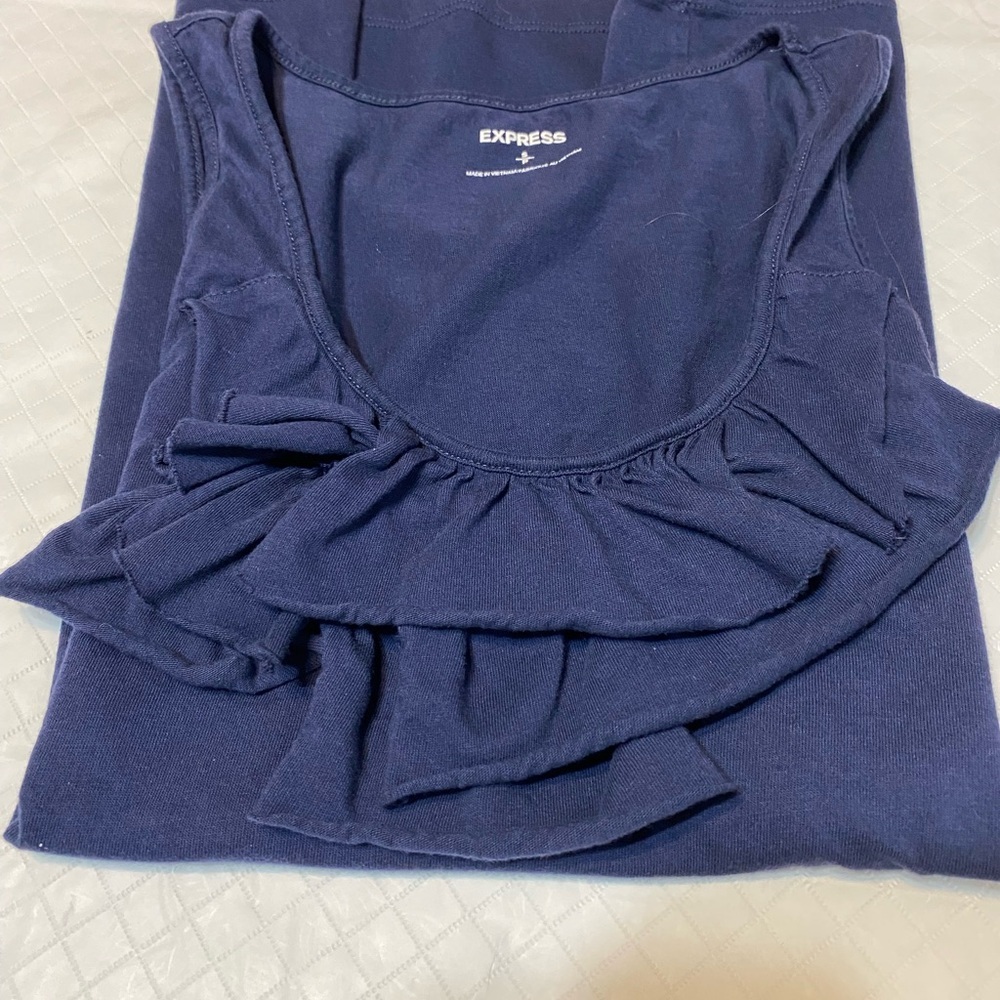 Express Blue Ruffled Tank Top - Picture 7 of 7